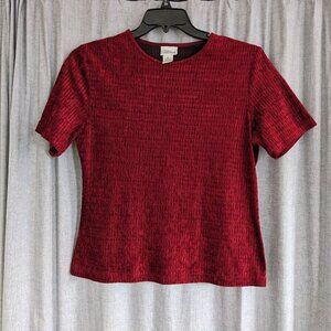 Modern Essentials Top Womens M Red Black Short Sleeve Whimsygoth Vamp Witchy 90s